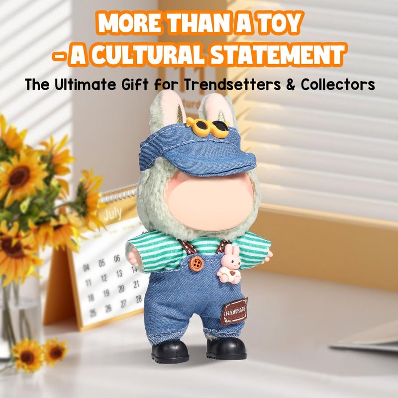 AICase for Labubu Clothes/for Labubu Outfits,Clothes Set for 17cm Lububu Doll,3 Piece Set Hat Clothing for LA BUBU, Boys and Girls Stylish Adorable Dolls Clothes Accessories (No Doll)_05 - Image 4